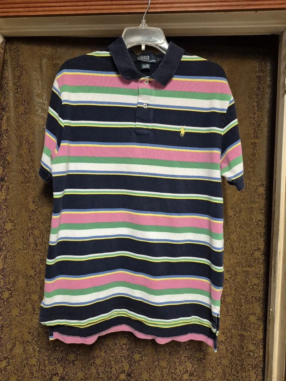Polo Ralph Lauren Striped Polo - Navy, Pink, Green, White